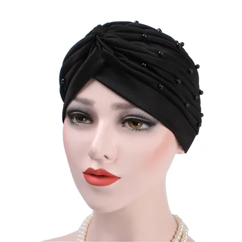 

New Muslim Dress Headscarves Nails Beads Folds Simple Headcaps Hijab Caps Abaya