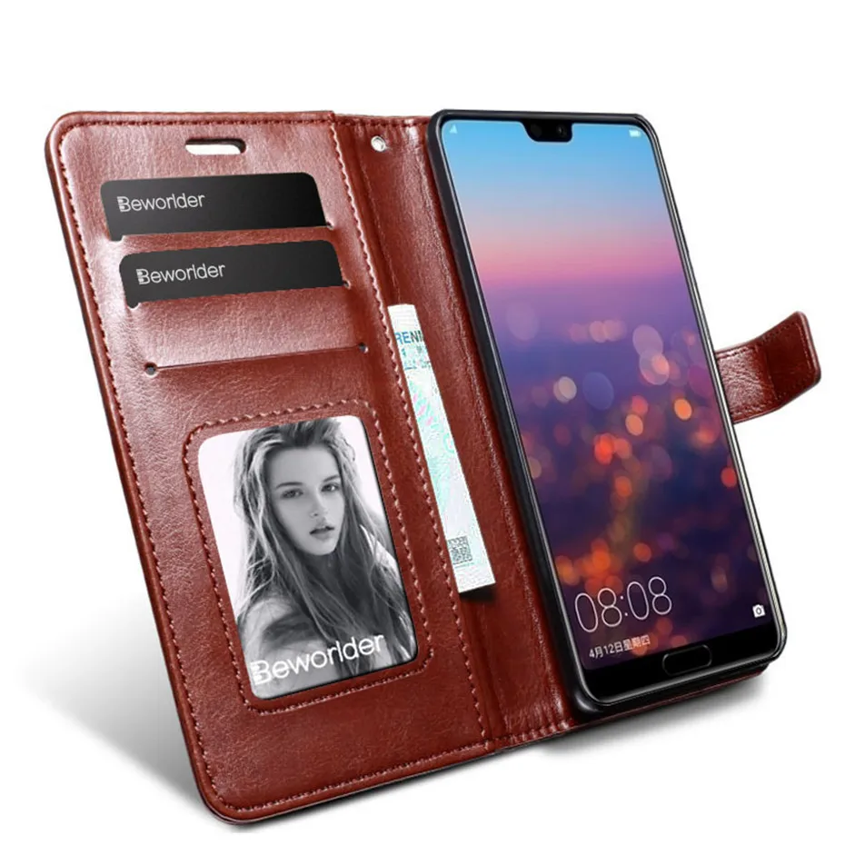 Для Huawei P20 Lite кожаный чехол P20LiteCard Слот Флип Бумажник фоторамка слоты для карт