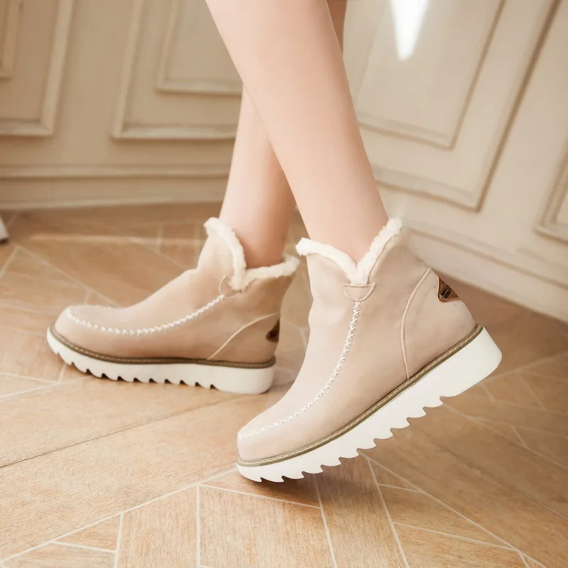 Warm Fur Women Snow Boots Flat Platform Winter Shoes Flock Ankle Boots Female Fashion Non-Slip Basic Snow Casual Shoes fgb78 цена Warm Fur Women Snow Boots Flat Platform Winter Shoes Flock Ankle Boots Female Fashion Non-Slip Basic Snow Casual Shoes fgb78 цены онлайн
