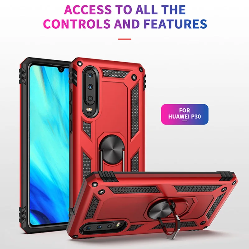 

Magnetic ring bracket phone case For huawei P30 pro Phone Case For huawei P30 lite Cover Kickstand Shockproof Anti-fall Shell