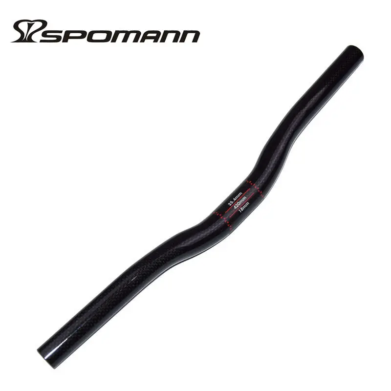 Gloss- 400mm Spomann супер легкий 3 K углеродного волокна детский баланс велосипед руль детский бег гоночный велосипед плоский/подъемная ручка 400/420/440 мм - Цвет: Gloss- 400mm