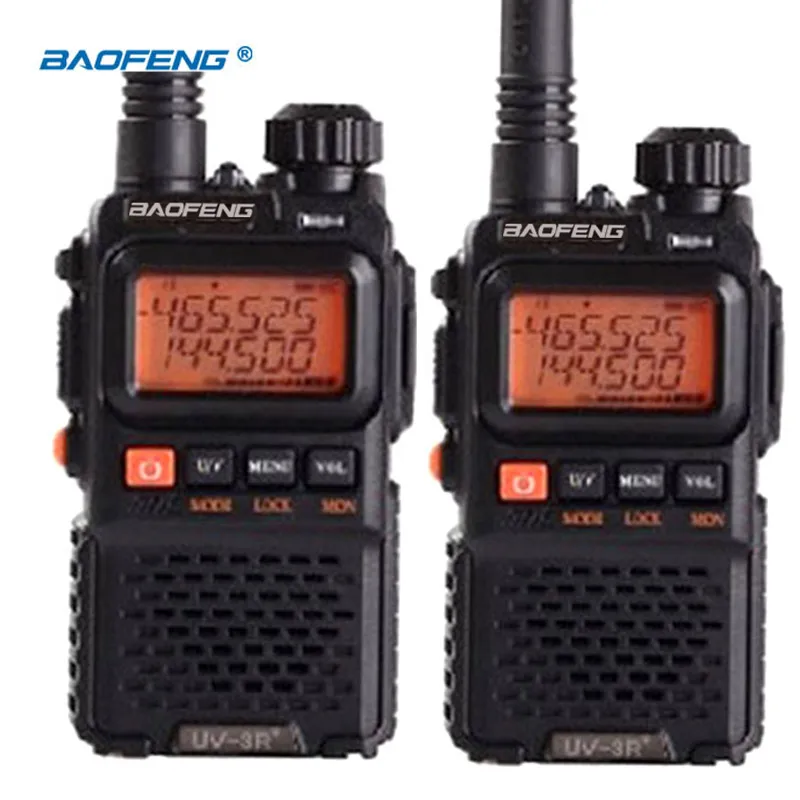 

2PCS BaoFeng Pofung UV-3R plus long-range wireless Portable WalkieTalkie Dual band Professional FM transceiver 2 way radio