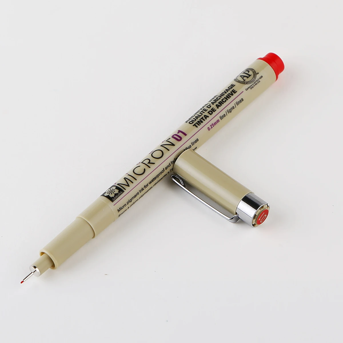 SAKURA 1 шт Микрон ручка многоцветный 0,25 мм 0,45 мм маркер акварельные маркеры вкладыши для рисования Dessin Sketch Rotulador 0105 - Цвет: 01 025mm red