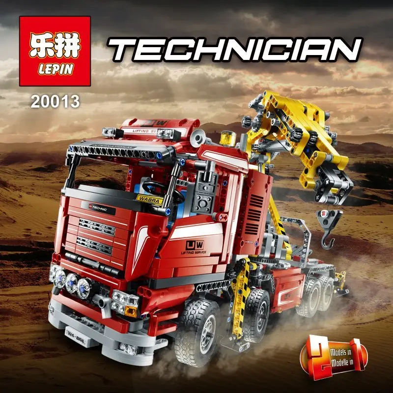 

Lepin 20013 NeW legoing 1877pcs Technic Ultimate Mechanical Series The Electric Crane Truck Set Building Blocks Bricks Toys 8258