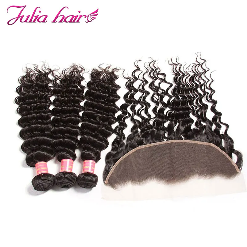 Ali Julie Hair 100% человеческие волосы 3 пряди с фронтальной застежкой бразильская