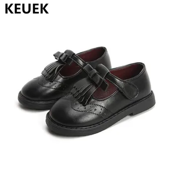 

New Children Leather Shoes Baby Toddler Princess Fashion Dance School Dress Fringe Girls Butterfly-knot Kids Shoes 04