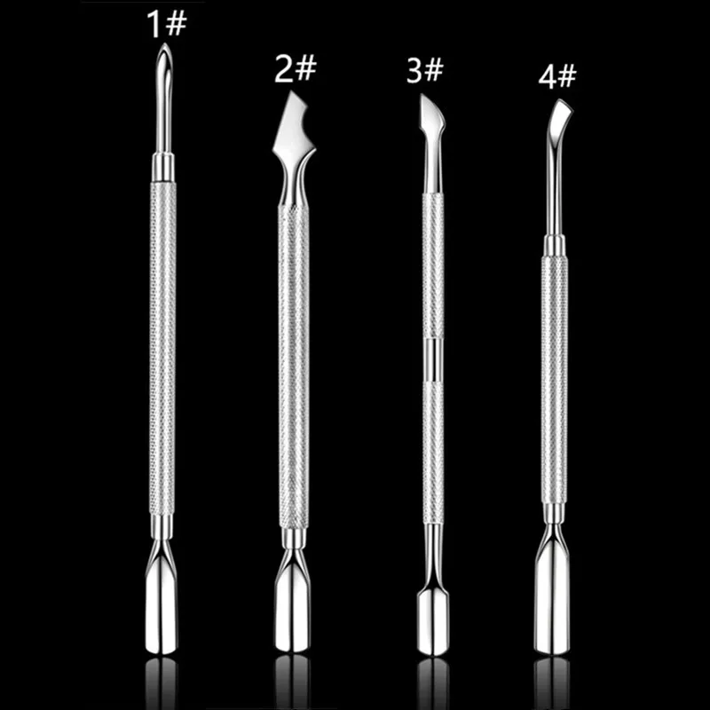 Маникюрный набор, набор для ухода за ногтями, педикюрные инструменты, двусторонний инструмент для удаления кутикулы, Радужный инструмент из нержавеющей стали для дизайна ногтей