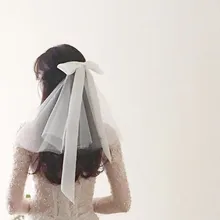 JIN IS пряжа реальные фотографии один слой короткий лесной свадьбы вуали с гребешком новая белая слоновая кость для новобрачных вуали