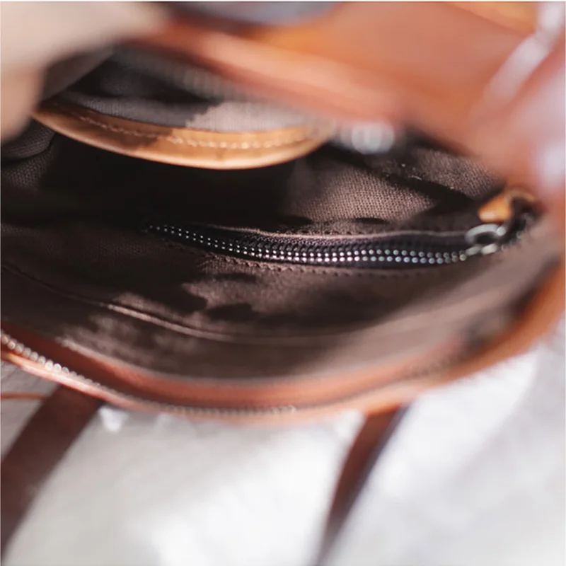 AETOO Women's leather handbag, hundred-set hand-made head layer cowhide art bag, Mori sloping shell bag