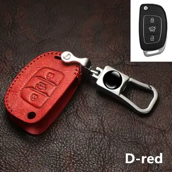 

Genuine Leather Car Remote Flip Key Fob Shell Cover Case For Hyundai Creta I10 I20 Tucson Elantra Santa Fe 2016 2017 2018 Retro