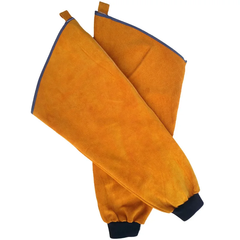 

Leather Heat Resistant Welding Arm Sleeves Button Closure Safety Work Spark Resistant Protection Arm Guard