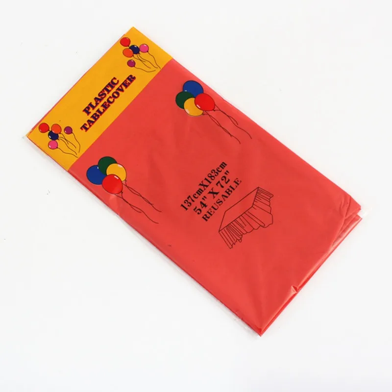 

137*183cm Plastic Tablecloths Table Cover Party Decor Solid Color Disposable Red/Pink/Orange/Blue/Yellow/green waterproof cloth