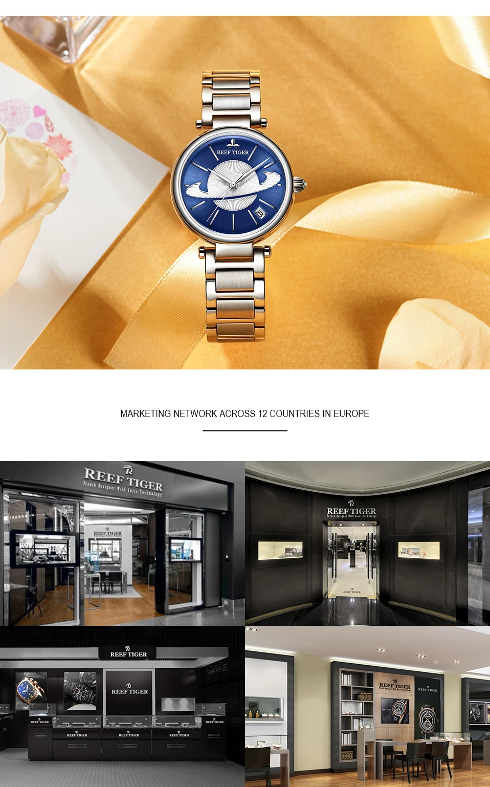 Reef Tiger/RT Роскошные Брендовые женские часы дизайнерские механические часы-браслет Relogio Feminino подарок для дам RGA1591