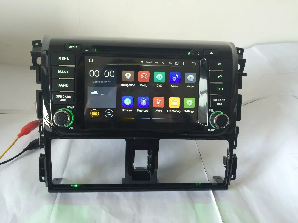 Best 7"Android 6.0 for Toyota vios and yaris 2014 car dvd,gps navigation 4G,4 core,16G,1024 x 600,Russian,English 4