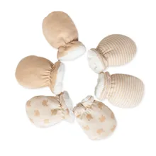 Новые перчатки для новорожденных, зимние, сохраняющие тепло перчатка для младенца, для маленьких мальчиков и девочек, хлопковые, шерстяные, против царапин, перчатки для новорожденных