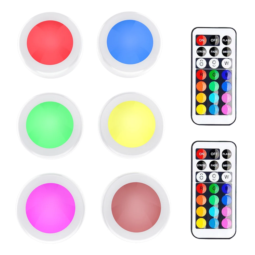 

Dimmable Under Cabinet Lights Puck Light Shelf Kitchen Closet Lamp LED Closet Showcase Counter Night Lighting