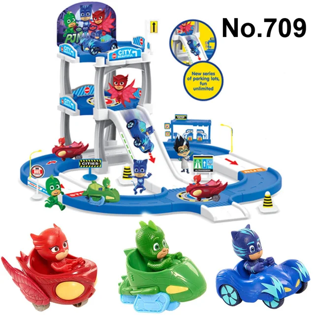 Pj Cartoon PJ Masks Command Center Car Parking Toy Lot Car Characters