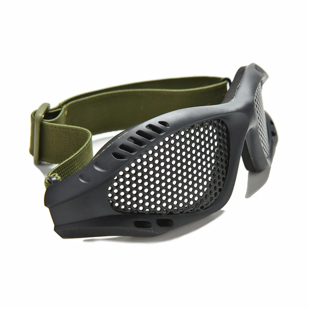 1 шт. Черный Пейнтбол очки Тактический CS Airsoft Анти-туман металлических сетки Goggle глаз Защитные Детская безопасность Очки открытый