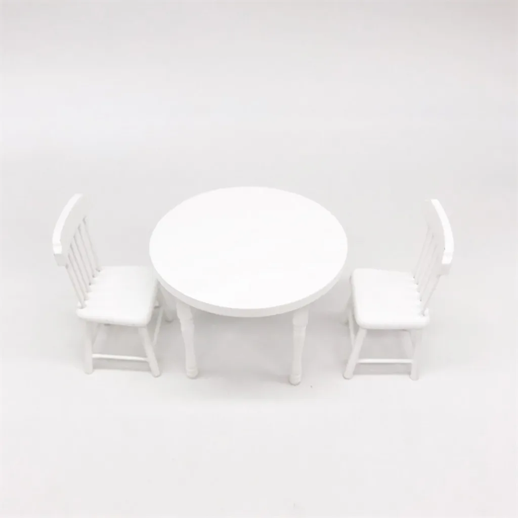 1:12 Кукольный домик миниатюрная мебель белый цвет круглый обеденный стол стул набор Кукольный дом аксессуары моделирование детские игрушки T9