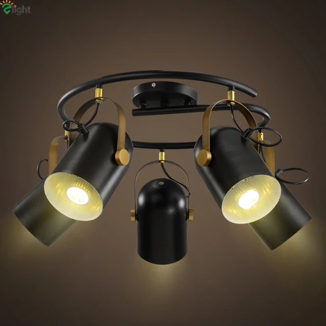 Moderne Eenvoudige Draaibaar Led Plafondlamp Lustre Black Metal Loft ... Moderne Eenvoudige Draaibaar Led Plafondlamp Lustre Black Metal Loft ...