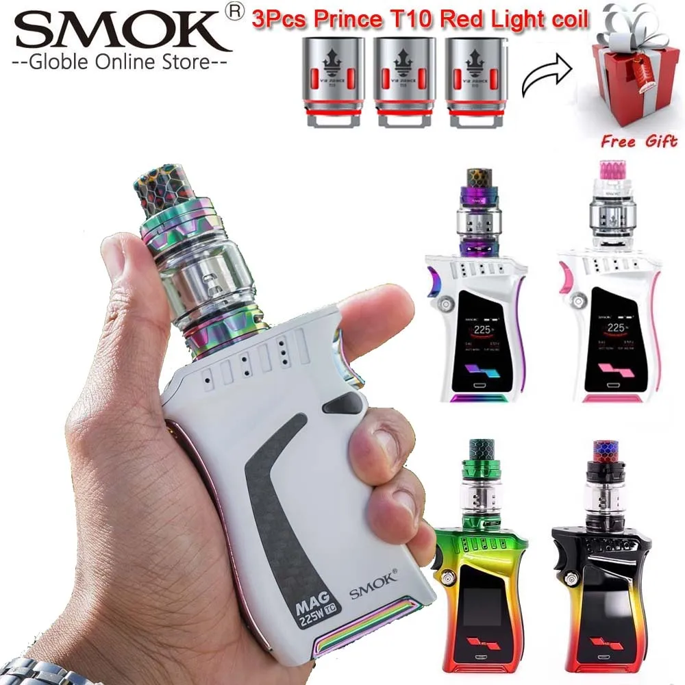 

Authentic Vape SMOK MAG Kit with 225W BOX MOD & 8ml TFV12 Prince Tank Electronic Cigarette SMOK Mag Kit VS SMOK I-priv Alien