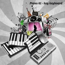 2017 New 61 Keys Universal Flexible Roll Up Electronic Piano Black and White Soft Keyboard Piano free shipping Drop Shipping