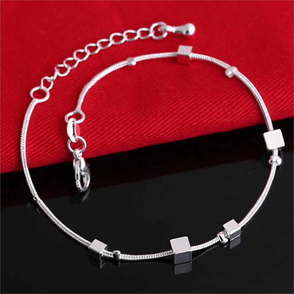 Jiayiqi серебряный цвет ювелирный куб кулон браслет модные браслеты для женщин браслеты дружбы хорошее ювелирное изделие