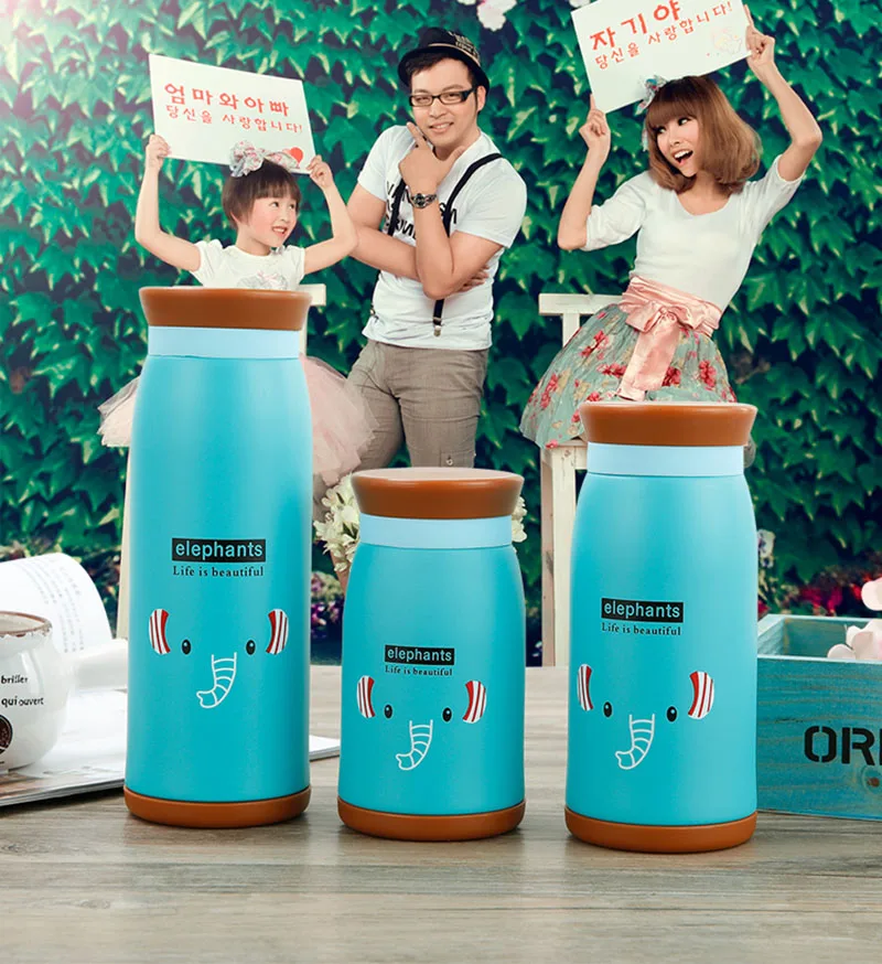 Baby Insulated Cup Vacuum Flask Children Thermos Drink Water Bottle Stainless Steel Animal Printing Portable Learning Cup BB5066 (4)