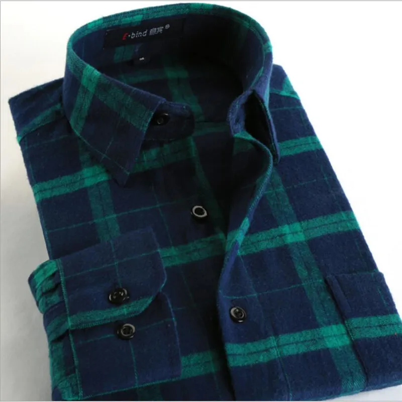 

Putin Rider100%Cotton 2019 Hot New Men Plaid Long-sleeved Casual Shirts Flannel Slim Fit Spring Male Business Fashion