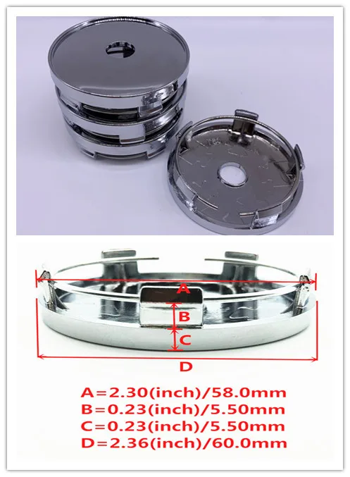 

200Pcs/lot 60mm/56mm Wheel Center Hub Caps Cover Hubcaps Rim Automobile Dust Cover Wheel Hub Cover Hub Cap ABS Car Auto