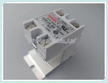 

1pcs Solid State Relay Module SSR-25DA 25A /250V 3-32V DC Input 24-380VAC Output+Heat Sink SSR25DA