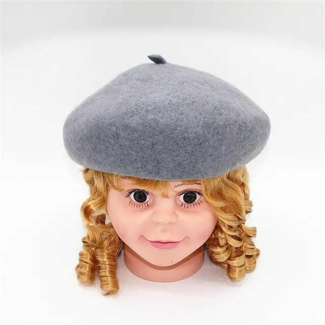 2018 fashion baby kids girl Beret hat cap Infant girls wool red Berets