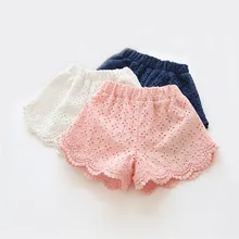 Новые летние детские штаны для девочек кружевные Хлопковые Штаны