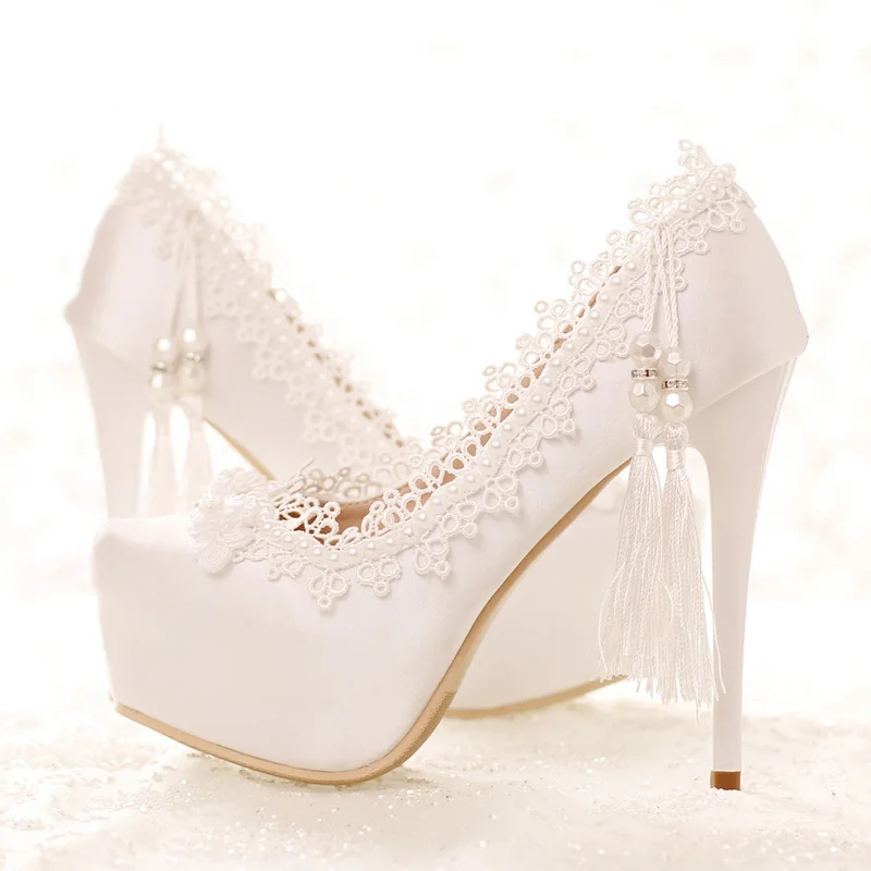 white graduation heels