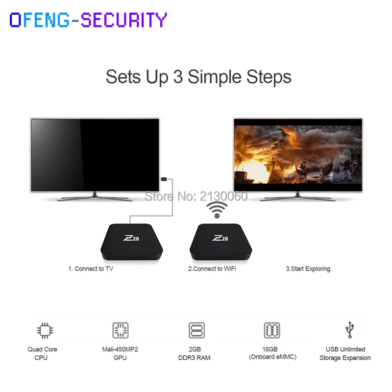Z28 Android TV Box RK3328 Quad 1313
