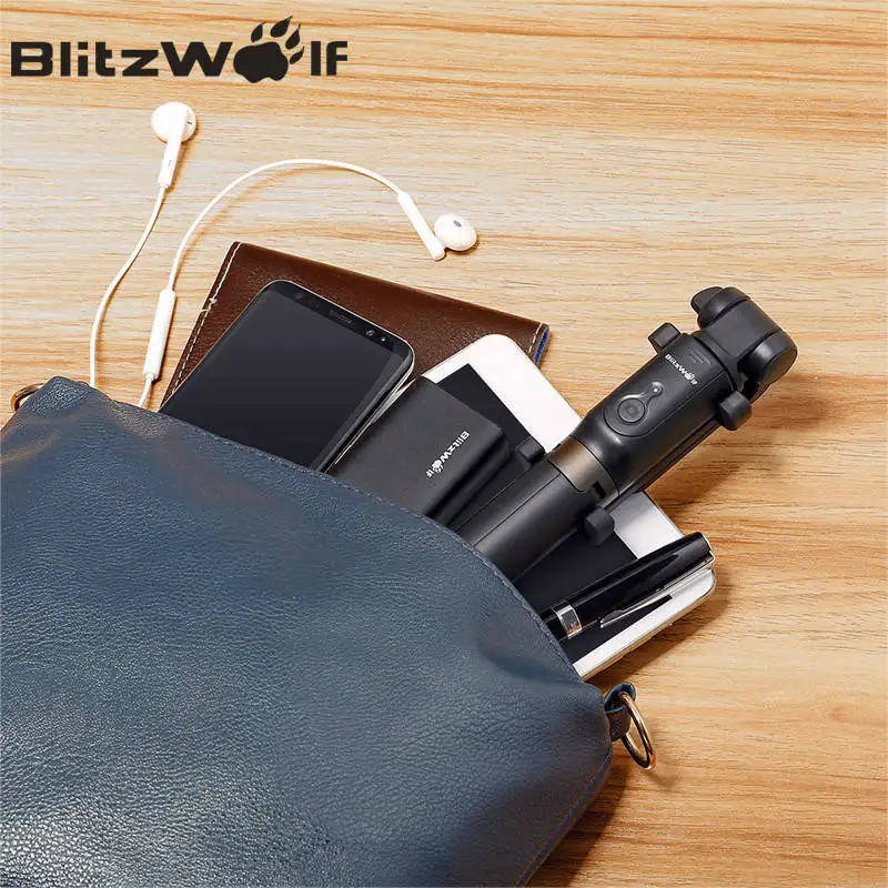 BlitzWolf BW-BS3 3 в 1 Беспроводная bluetooth селфи палка штатив мини выдвижной монопод универсальный для iPhone для samsung стабильный