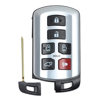 Keyforkess per Toyota Sienna 2011-2020 sostituzione Smart Remote Car Key Shell Case Fob 6 pulsanti con lama non tagliata ID FCC: HYQ14ADR - KEYECU per Toyota Sienna 2011 2020 sostituzione Smart Remote Car Key Shell Case Fob 6