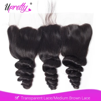 

Upretty 13x4 HD Transparent Lace Frontal Brazilian Loose Wave Remy Human Hair Preplucked Lace Frontal Closure With Baby Hair