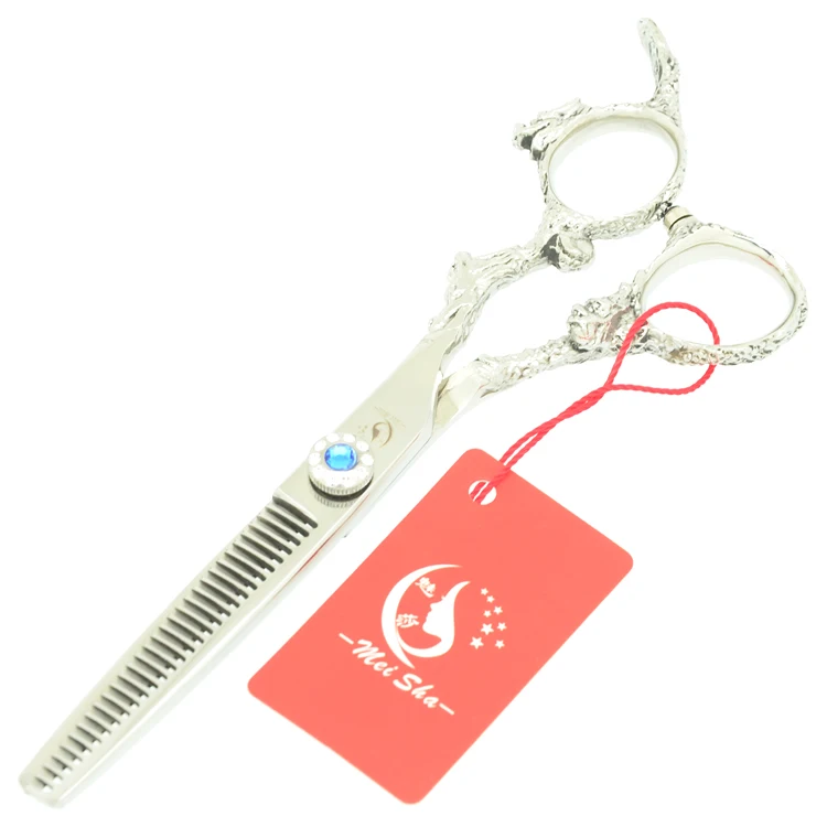 Meisha 6 inch Japan 440c Hair Salon Cutting Thinning Styling Tool Silver Barber Shop Hairdressing Scissors Set HA0268