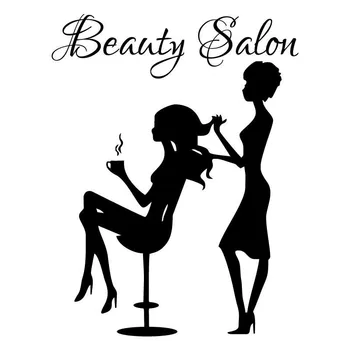 

10.7CM*14CM Beauty Salon Decal Hair Stylist Doing Girls Hair Barber Vinyl Car Stickers S9-0062