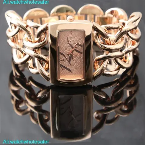 FW675C Rose Gold Tone Band Rectangular Rose Gold Tone Dial Ladies Bracelet Watch