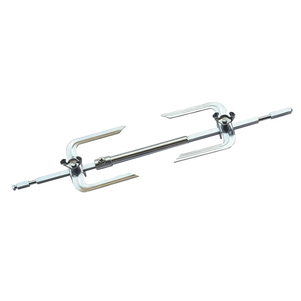 Alloy Plating Telescopic BBQ Stick - Meat/Sausage/Chicken Skewers - Spin Roasting Fork