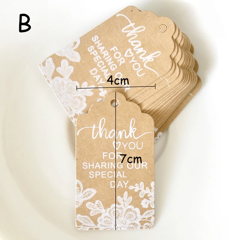 20 шт. маленькие бирки из крафт-бумаги, рождественские подарочные этикетки, поделки, Висячие бирки, упаковочные материалы, рождественские праздничные вечерние украшения - Цвет: B