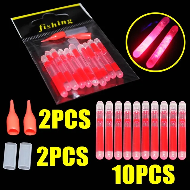 10pcs/bag 4.5*40mm fireflies for Fishing Float Fluorescent Lightstick Light Night Float Rod Lights Dark Glow Stick as photo