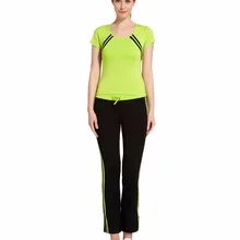 Vihir Для женщин Activewear Спортивное Йога тренажерный зал Фитнес короткий рукав Топ и Кальсоны йоги комплект