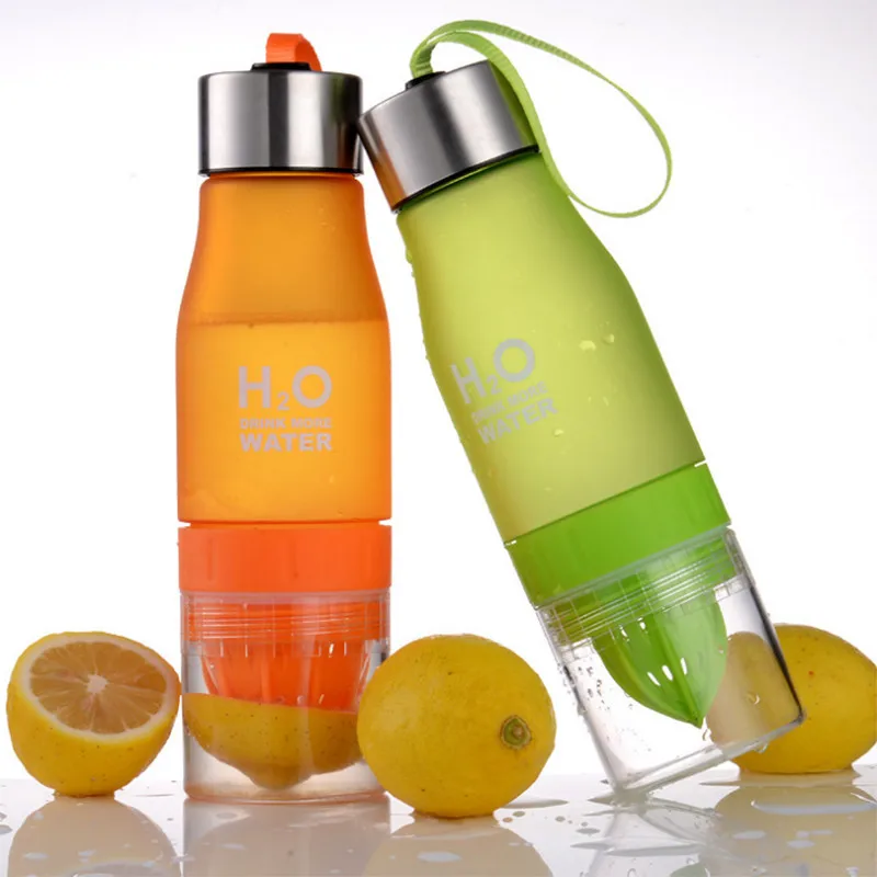 650ml Creative Fruit Juice Infuser Water Bottles H2O Plastic Portable