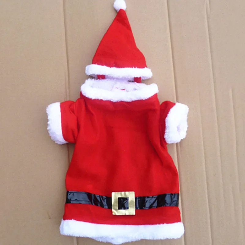 

Free shipping, plush christmas family pet dog red Santa claus hat cap clothes clothing