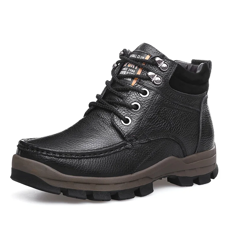 

2018 Autumn Winter Men Boots Big Size 38-48 Men Shoes Casual Fashion Lace Up Warm Boots for Male Brown Black