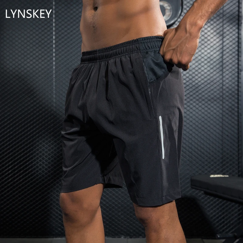 LYNSKEY Reflective Running Shorts Men With Zipper Pocket Gym Workout