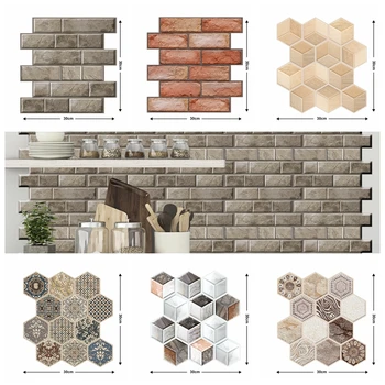 

3D Brick Wall Sticker Home Bedroom Kitchen Bathroom Self Adhesive Wallpaper